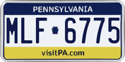 PA license plate MLF6775