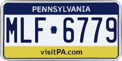 PA license plate MLF6779