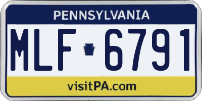 PA license plate MLF6791