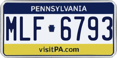 PA license plate MLF6793
