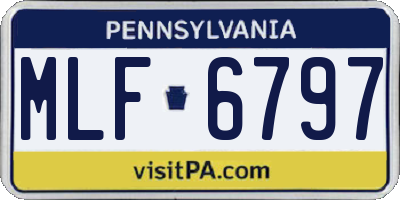 PA license plate MLF6797