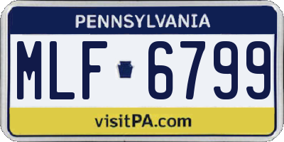 PA license plate MLF6799