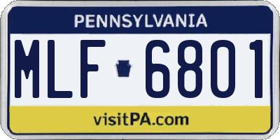 PA license plate MLF6801