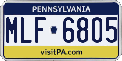 PA license plate MLF6805