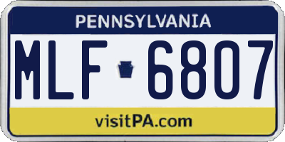 PA license plate MLF6807