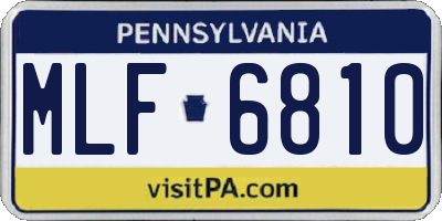 PA license plate MLF6810