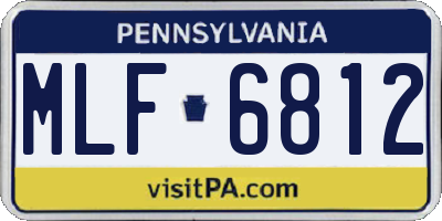 PA license plate MLF6812