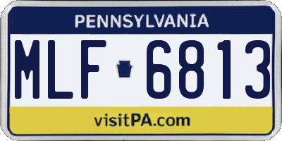PA license plate MLF6813