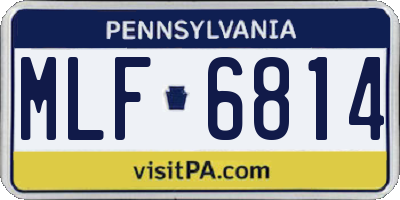 PA license plate MLF6814