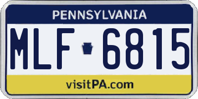 PA license plate MLF6815