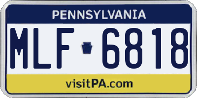 PA license plate MLF6818