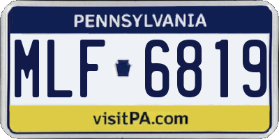 PA license plate MLF6819