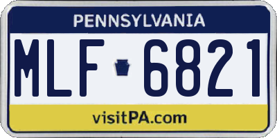 PA license plate MLF6821