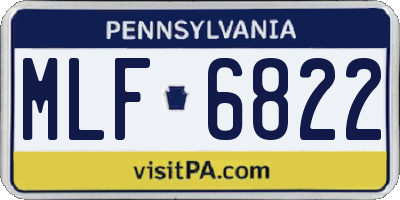 PA license plate MLF6822