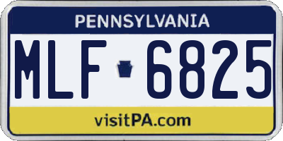 PA license plate MLF6825