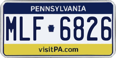 PA license plate MLF6826