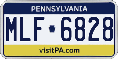 PA license plate MLF6828