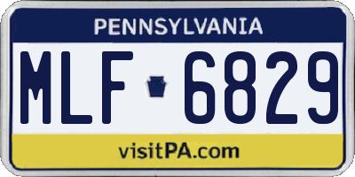 PA license plate MLF6829