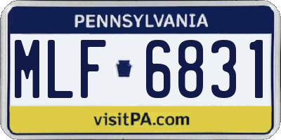 PA license plate MLF6831