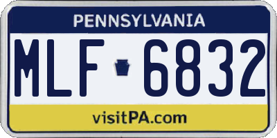 PA license plate MLF6832