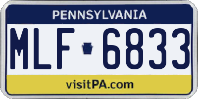 PA license plate MLF6833