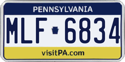 PA license plate MLF6834