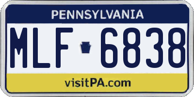 PA license plate MLF6838