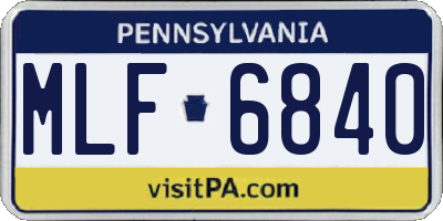PA license plate MLF6840