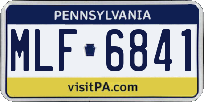 PA license plate MLF6841
