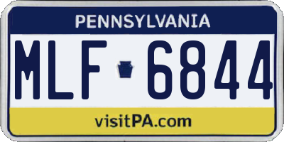 PA license plate MLF6844