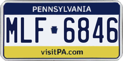 PA license plate MLF6846