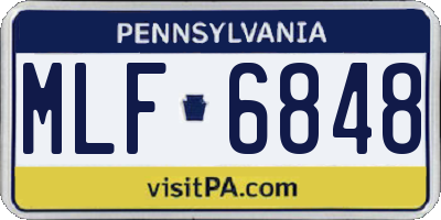 PA license plate MLF6848