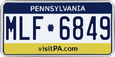 PA license plate MLF6849