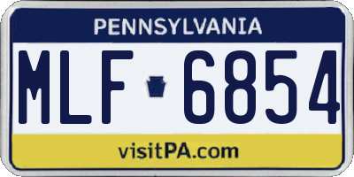 PA license plate MLF6854