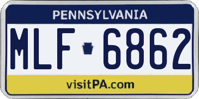 PA license plate MLF6862
