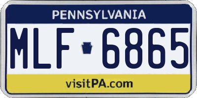 PA license plate MLF6865