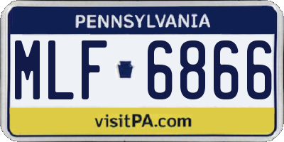 PA license plate MLF6866