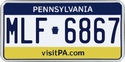 PA license plate MLF6867