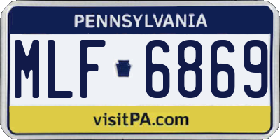PA license plate MLF6869
