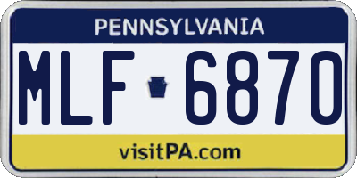 PA license plate MLF6870