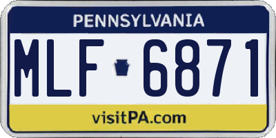 PA license plate MLF6871