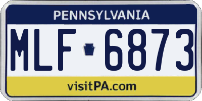 PA license plate MLF6873