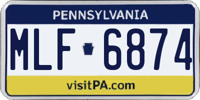 PA license plate MLF6874