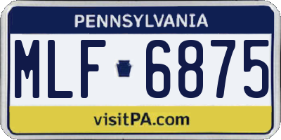 PA license plate MLF6875
