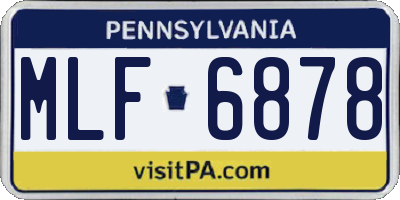 PA license plate MLF6878
