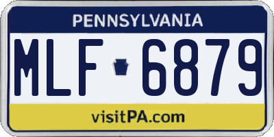 PA license plate MLF6879