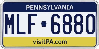 PA license plate MLF6880