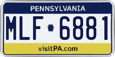 PA license plate MLF6881