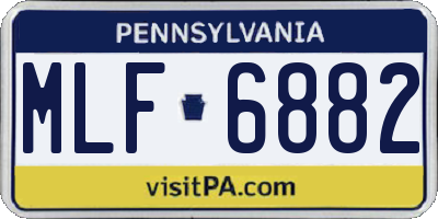 PA license plate MLF6882