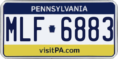 PA license plate MLF6883